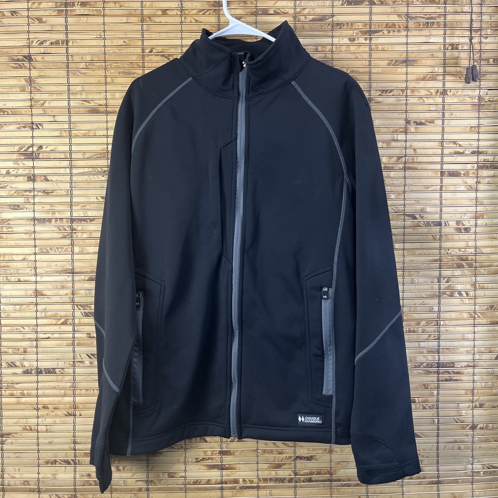 Mens Performance Fleece Jacket L Black‎ Soft Shell Insulated Travel Ski Outdoor